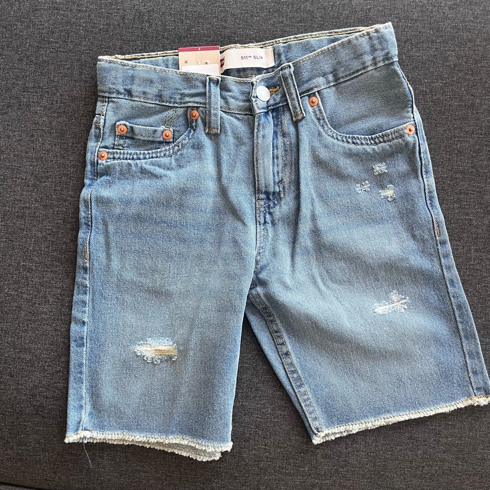 Levi’s kids Blue Distressed Denim Shorts